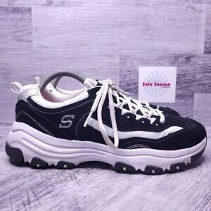 Skechers S Sport Running Sneaker Black White Women's sz 9.5